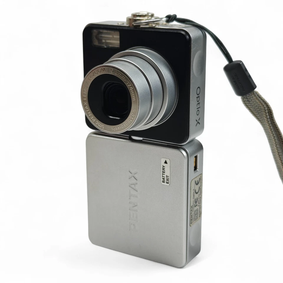 PENTAX Optio X 5MP Digital Camera Swivel Screen Compact 3x Zoom (Silver) - Boxed - Image 4 of 4