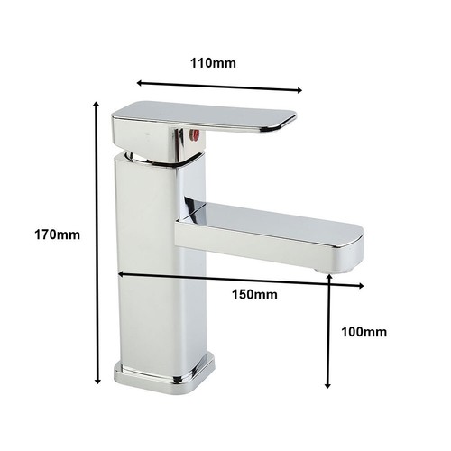 Grifo de lavabo mezclador cuadrado baño baño moderno relleno fregadero grifo tipo elevador 1 pieza - Imagen 19 de 20