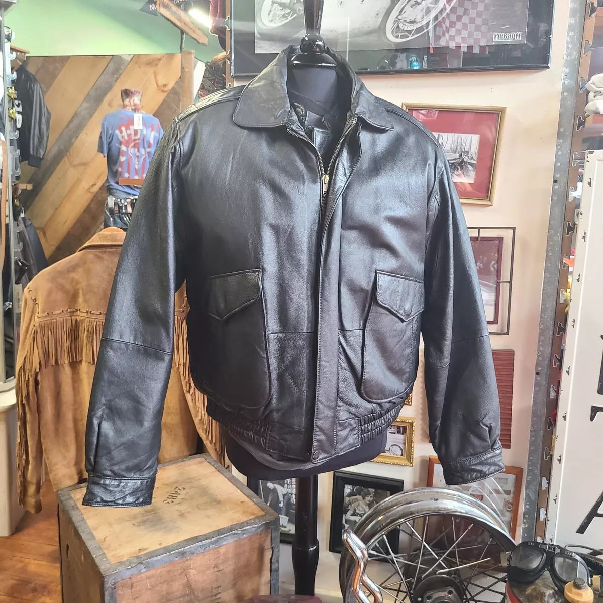 Cooper leather bomber jacket sale