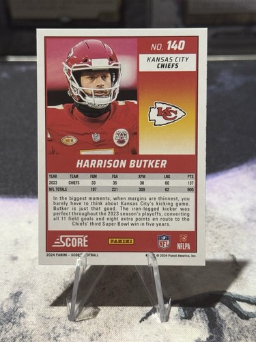 2024 Score Score #140 Harrison Butker Kansas City Chiefs NFL - Picture 2 of 2