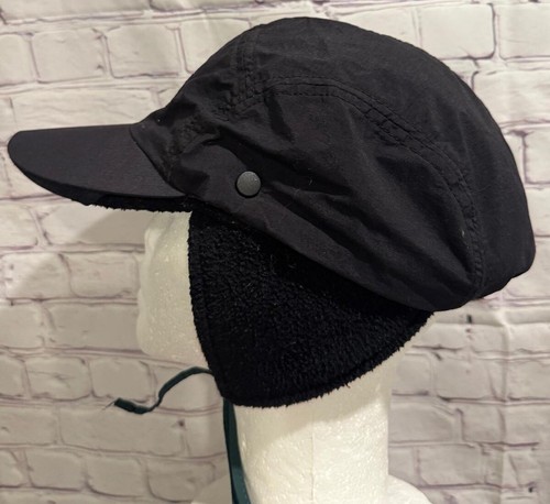 VTG 90s Unisex Columbia Black Fleece Lined Trapper Ear Winter Ski Flap Cap Hat M - Picture 5 of 15
