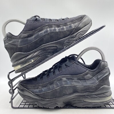 NIKE AIR MAX 95 BLACK TRAINERS SIZE UK SUEDE GYM TRIPLE CASUAL