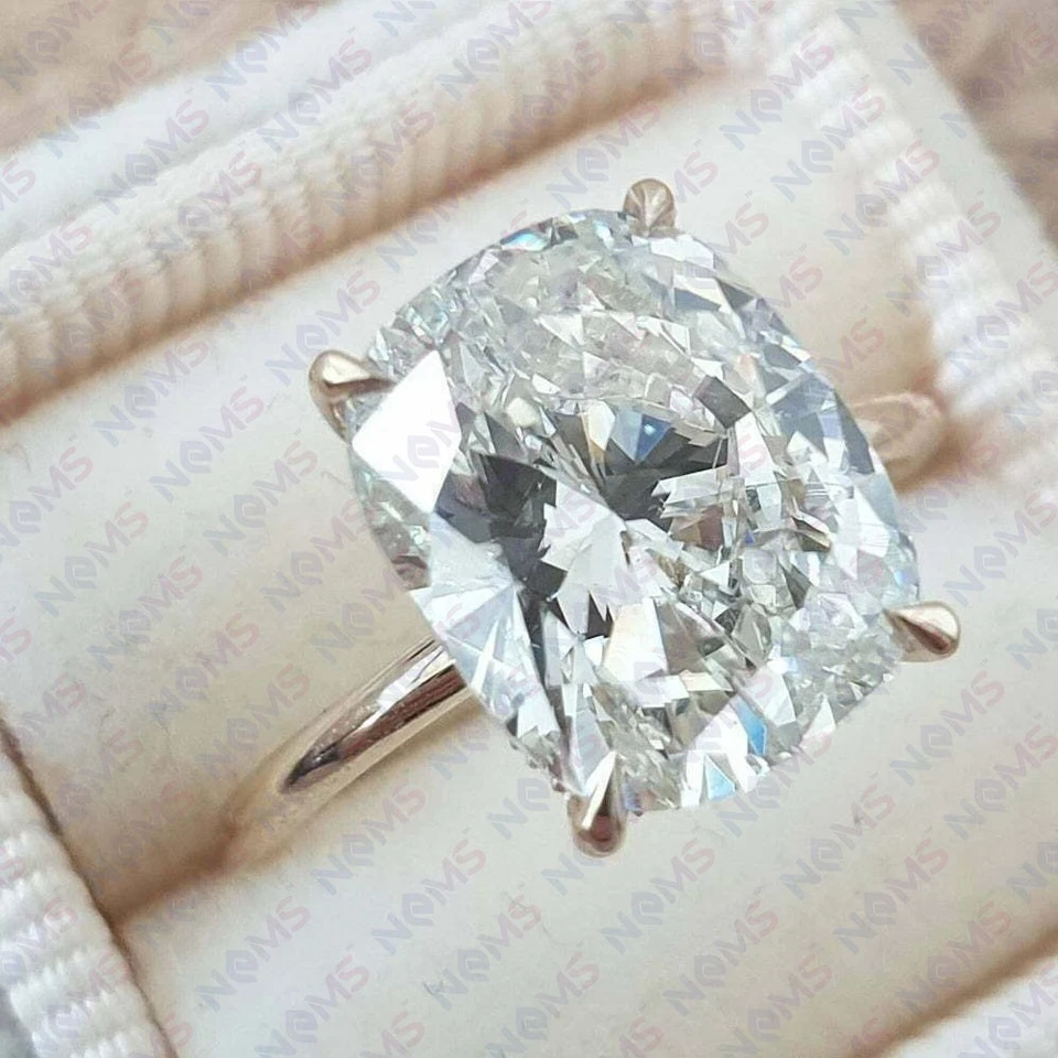5.00carat Cushion Shape Diamond Anniversary Wedding Ring 14K Yellow Gold Plated - image 2 of 4