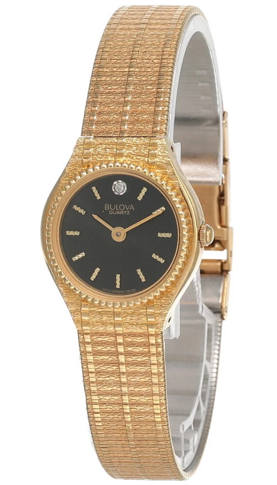 BULOVA Black Dial Gold-tone SS Women's Watch 92J83 -Store Display
