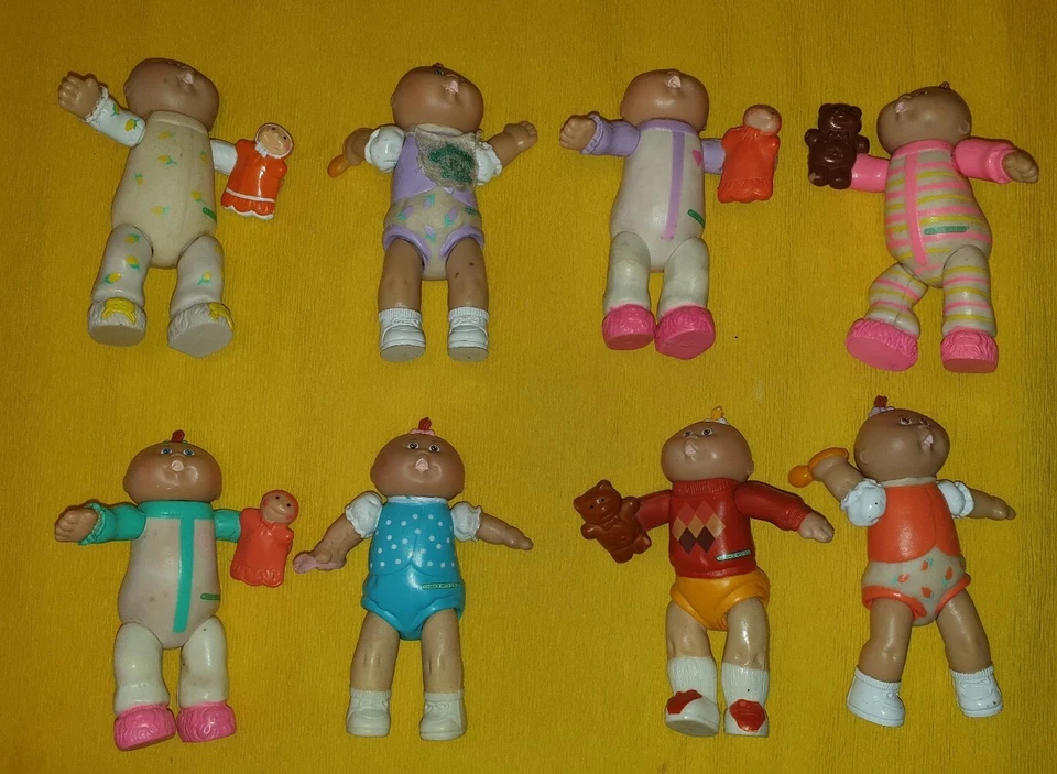 8 Bamboline CABBAGE PATCH KIDS GIG MILLE MOSSE BEBE'CIUFFO 4"set1984 FIGURE DOLL - Immagine 2 di 4
