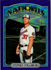 2021 TOPPS HERITAGE HIGH NUMBER HOT BOX PURPLE CHROME #621 STEPHEN STRASBURG