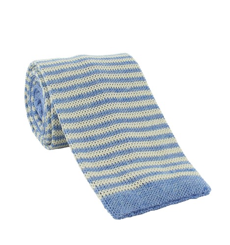 Thin Stripe Skinny Knitted Tie - Picture 11 of 18