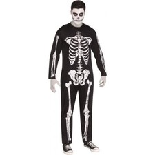 Skeleton Costume Adult Jumpsuit Halloween Unisex STD
