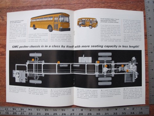 Original 1969 69 GMC Commercial School Bus Dealer Sales Brochure - Picture 3 of 5