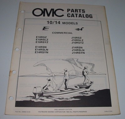 Parts Catalog OMC 10/14 Models Ersatzteilkatalog Stand August 1983! 
