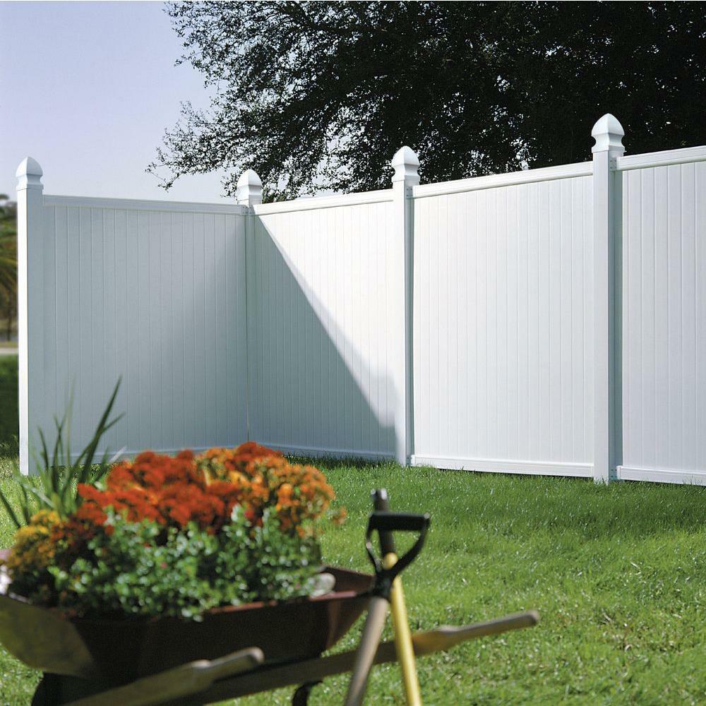 6 X 6 Ft White Vinyl Fence Panel Privacy Fencing Pickets Rails Unassembled Flat For Sale Online
