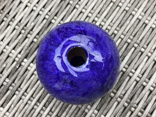 KUGEL BLAU - STELENTEIL - HANDARBEIT GARTENDEKO ROSENKUGEL KERAMIK - Bild 5 von 5