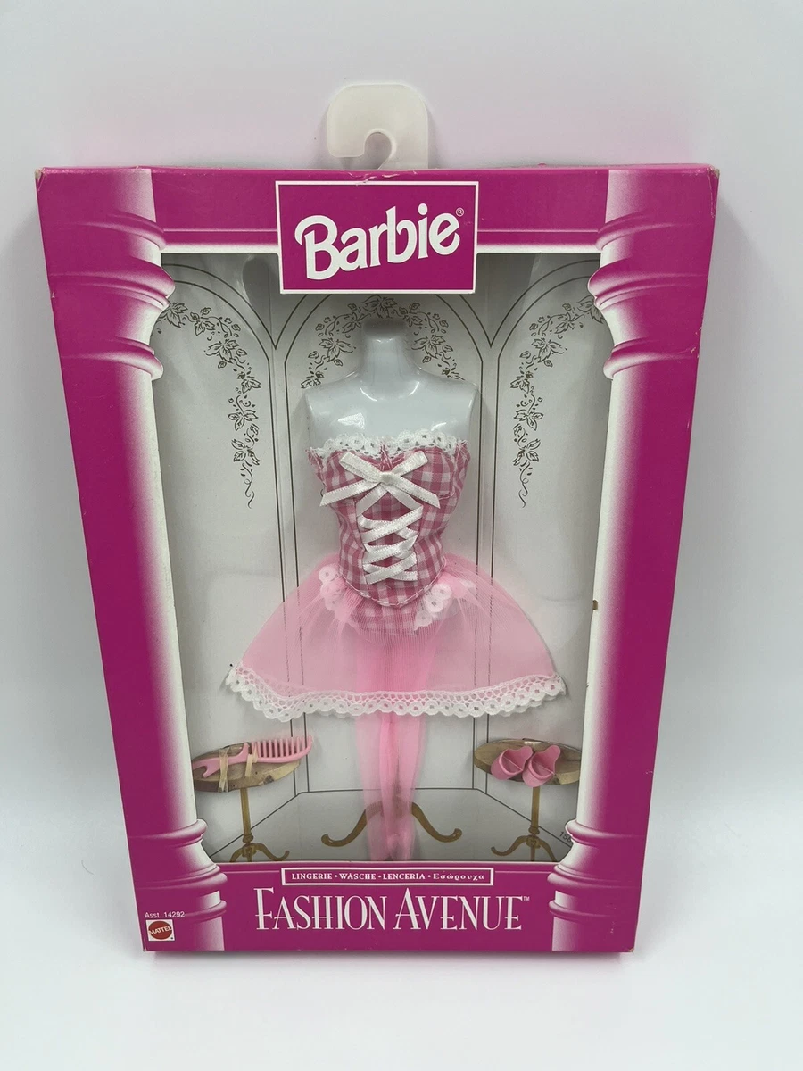 Barbie Fashion Avenue 1996 - Robe Mauve, Sac & Chaussures, Poupée Mattel NRFB