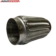 USA 4" ID Exhaust Flex Pipe 4" x 6" OL Heavy Duty Stainless Steel Interlock 