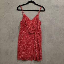 Nine Britton Faux Wrap Dress Size L Floral Adjustable Straps Flowy Dainty