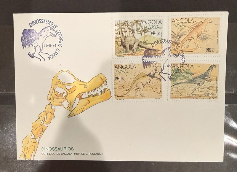 Angola First Day Cover 1994 Dinossauros (Dinosaurs) Scott #907-910 Complete Set