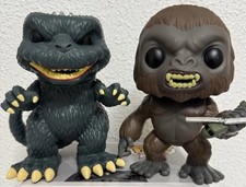 2 RAROS FUNKO POP 6” GODZILLA Y KONG ISLA CALAVERA PRIMERA EDICIÓN 2015 Y 2016