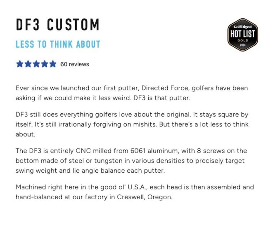 L.A.B. Golf DF3 Broomstick Putter - Image 4 of 4