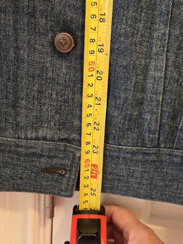 Rodeo Quincy Blue Denim Jacket Brown Leather Trim Bucking Horse On Back XL - Picture 14 of 14