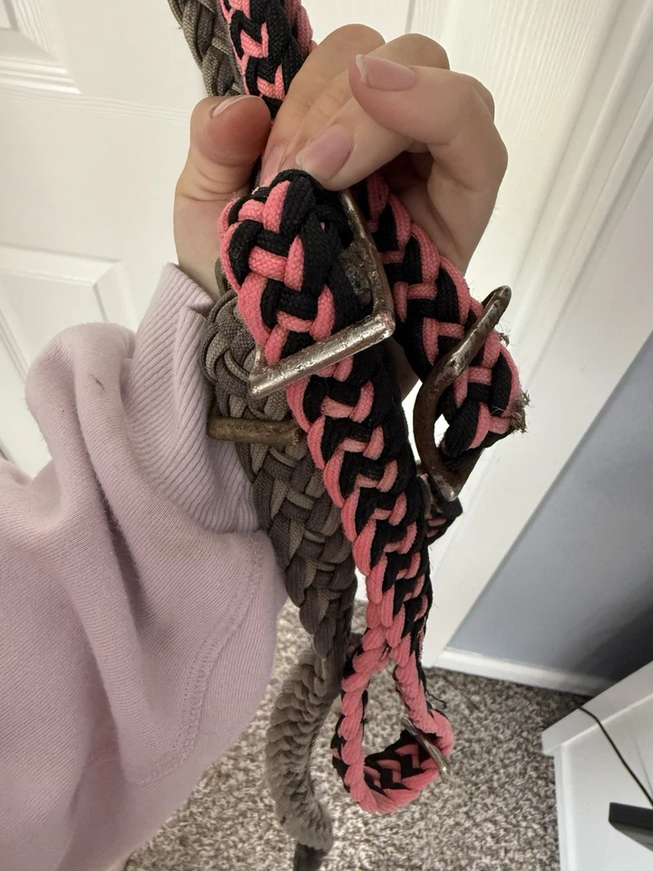 Juego de 2 riendas de juego de cuerda occidental ajustables de nailon - multicolor Foto 3 de 4