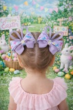 Easter Bunny Hair Clips for Girls  Handmade Pastel Bunny Hair Bows Kids