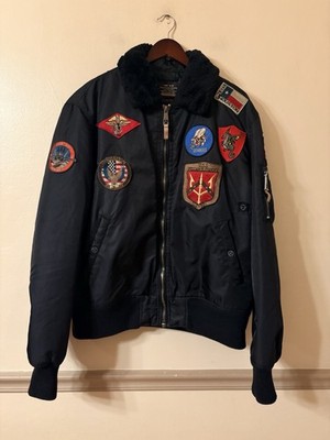Top Gun Type B-15 Flight Bomber Jacket Faux Fur Collar USAF