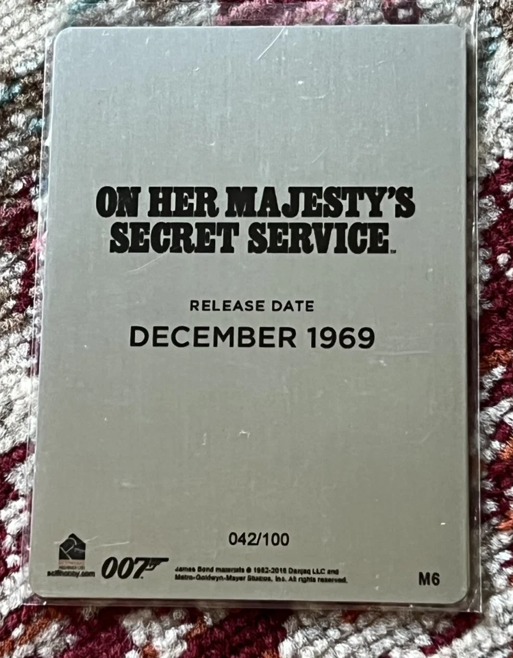 2018 JAMES BOND ON HER MAJESTY'S SECRET SERVICE METAL MOVIE POSTER M6 042/100 - Image 2 of 2