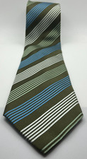 BCBG Attitude Men  s Tie 100 Imported Silk Hand Sewn Brown Stripe