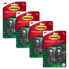 Command Medium Outdoor Terrace Hooks [Removable]: (Slate Gray) [8 Hooks]
