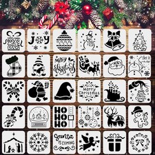 MAGIDOVE 30PCS Christmas Stencils 3X3 Inch Small Stencils for Painting on Wood R