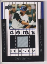 TODD HELTON 2008 UPPER DECK BASEBALL GAME-USED JERSEY RELIC CARD #97-TH