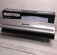 Bostitch Office 3 Hole Punch, 15 Sheet Capacity, Silver