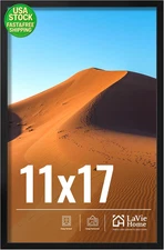 11x17 Black Picture Frame Wall Mount Poster Display with HD Plexiglass