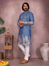 Men Kurta Set Pakistani Kurta Pyjama Indian Ethnic Suit Sherwani Style Wedding