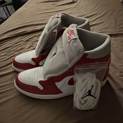 Jordan Air Jordan 1s High Top Colorblock Red/White Lace-Up Men's Sneakers