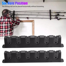 Fishing Rod Rack Vertical Holder Wall Mount Storage Horizontal Stand Boat Pole 