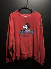 Vintage Disney Store Mickey Mouse Classic Characters Red Fleece Sweatshirt XXL