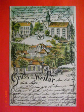 Litho Weilar Rhön Wartburgkreis Gem. Dermbach +++ Church, Castle, Restoration, 1901