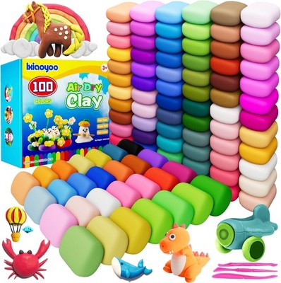 Ixiaoyoo Air Dry Clay 100 Colors Non-Toxic w Tools