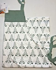 KITCHENAID APRON  CREAM GREEN TREES 28 X 32 100% COTTON NWT
