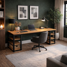 Remington 200cm Bespoke Custom Office Desk with Shelves Made to Measure