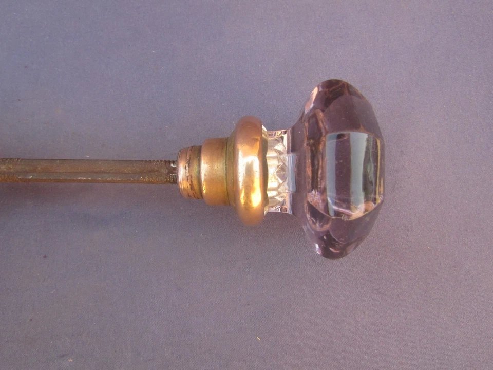 Rare: Ancienne poignée de porte en cristal violet avec son carré, XIXéme , USA - Photo 4/4