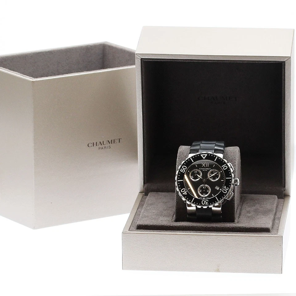 Reloj de cuarzo para hombre Chaumet Class one 625B cronógrafo fecha esfera negra_905229 Foto 2 de 4