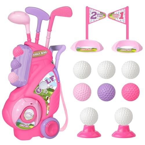 Set For Girls Boys 2 3 4 Years Old, Upgraded Kids Golf Pink 