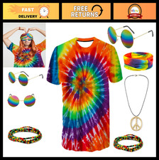 Retro Hippie Costume Outfit for Men  Women - 60s 70s Vintage Accessories