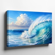 Ocean Wave Canvas Wall Art Seascape Beach Water Wave Canvas Print Coastal Decor