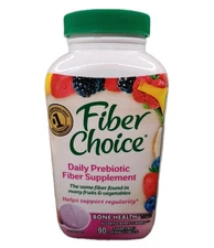 Fiber Choice Bone Health Daily Prebiotic Chewable BIG 90 Tablets Assorted Berry