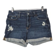 Arizona Jean Co Shorts Juniors 11 Blue Mid Rise Distressed Cuffed Denim Casual