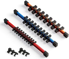 Socket Organizer 3pc Heavy Duty Abs Red Blue Orange For Tool Box Socket Organizer 3pc Heavy Duty Abs Red Blue Orange For Tool Box