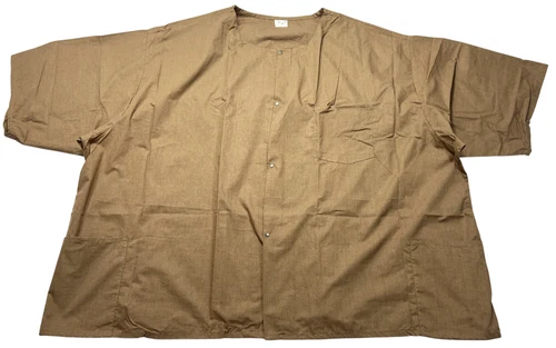 Scrub Jacket Unisex (8X) Brown Snap Button 3 Pockets Short Sleeves Medical NWOT - product listing photo